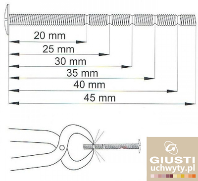 Śruba 4mm łamana